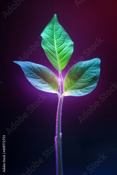 Obraz Leaves in Ultraviolet Light, Generative AI