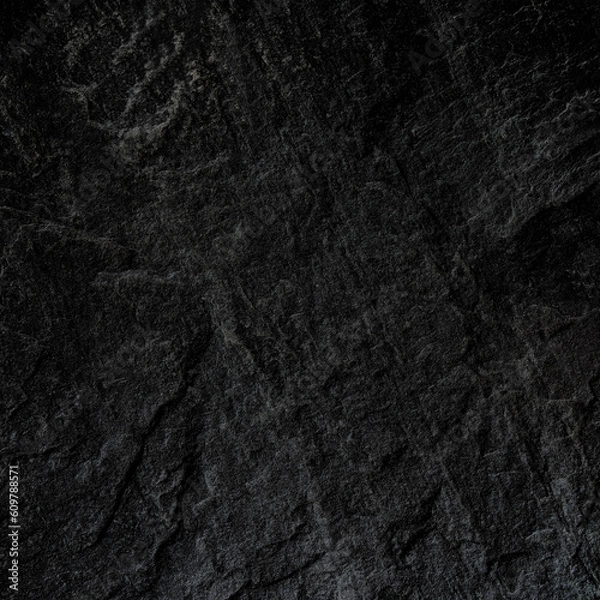 Fototapeta Dark grey black slate background or texture.