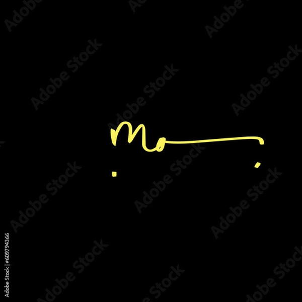 Obraz ma Initial Handwriting Signature Monogram Logo Vector