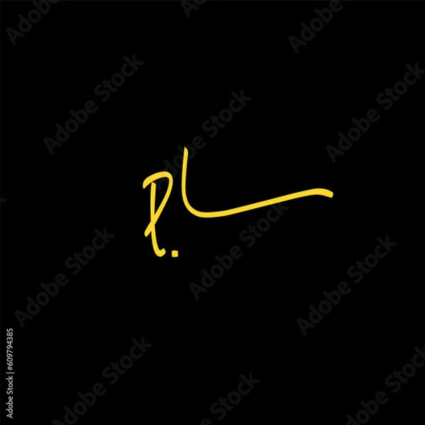 Obraz PL Initial Handwriting Signature Monogram Logo Vector