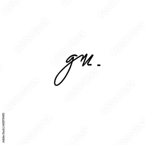 Obraz gm Initial Handwriting Signature Monogram Logo Vector