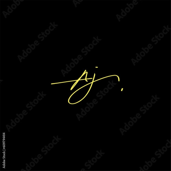 Obraz Aj Initial Handwriting Signature Monogram Logo Vector