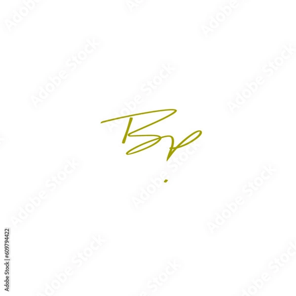 Obraz Bp Initial Handwriting Signature Monogram Logo Vector