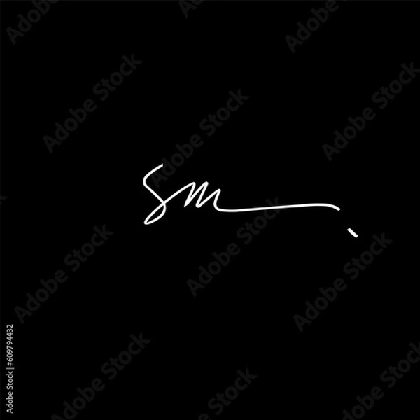 Obraz sm Initial Handwriting Signature Monogram Logo Vector