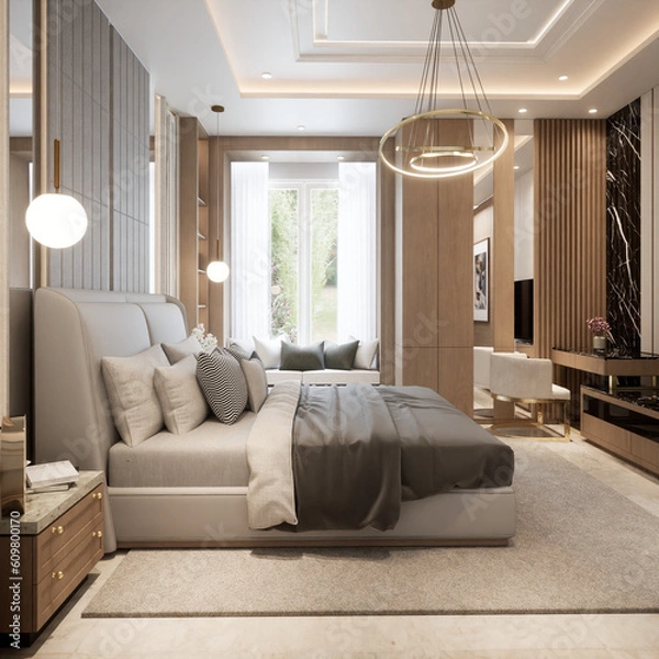 Obraz 3D Render Modern Interior Design 