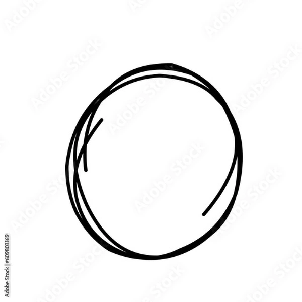 Fototapeta Hand drawn circle line sketch. Vector circular doodle round circle for note message sign design element