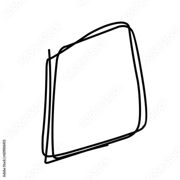 Fototapeta Vector hand drawn boxes, empty picture frame, black outline, rectangle or square shape. 