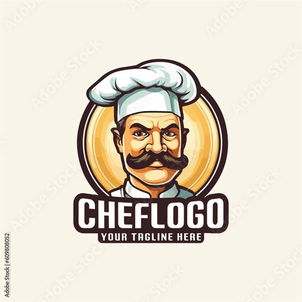 Fototapeta Chef Mascot Logo Design Cook Mascot Logo Design Cook Logo Design Chef Logo Design 