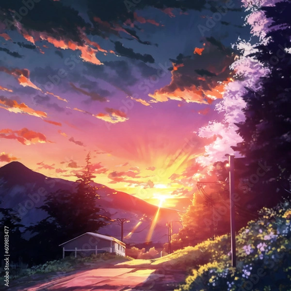 Obraz Illustration view with anime style