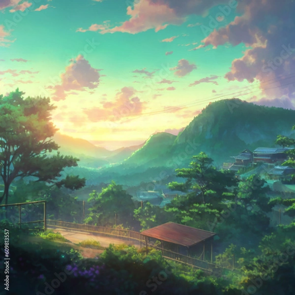 Obraz Illustration view with anime style