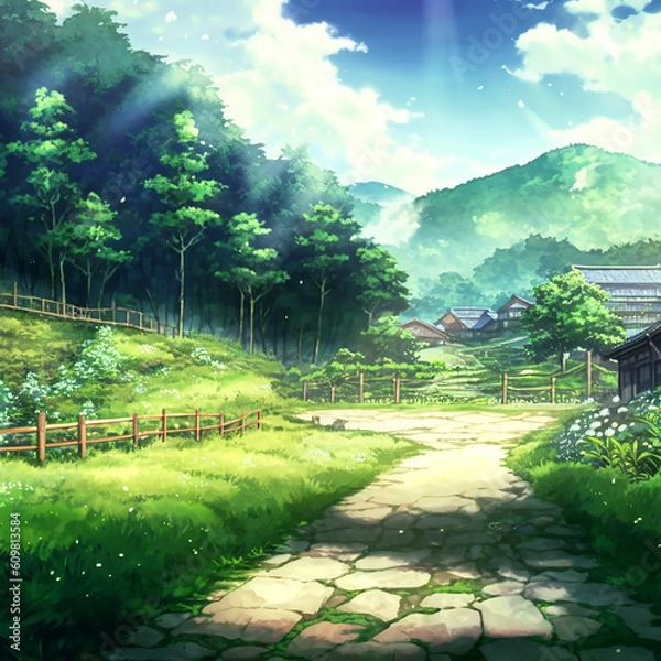 Obraz Illustration view with anime style