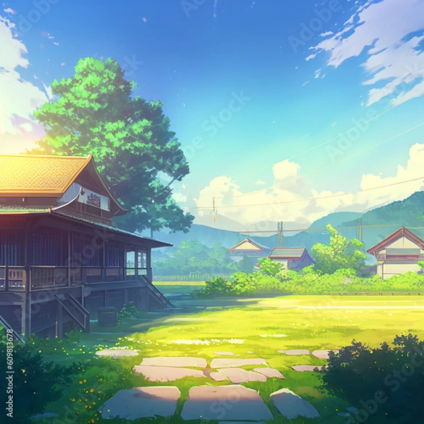 Obraz Illustration view with anime style
