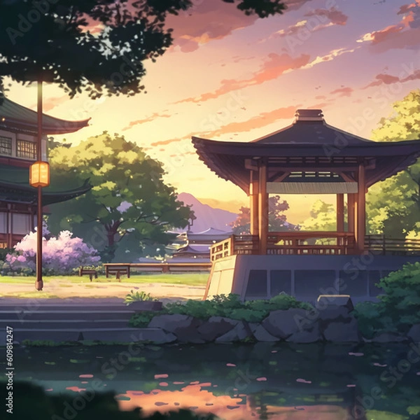 Obraz Illustration view with anime style