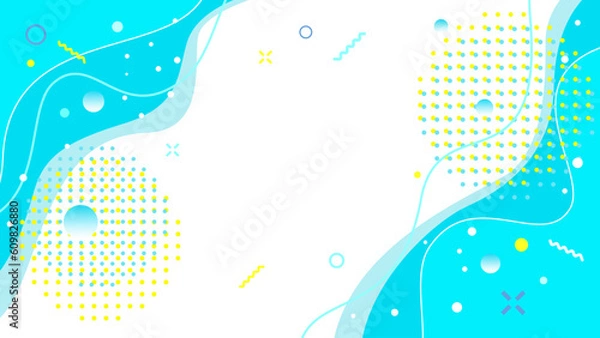 Obraz 真夏のサマーセール、海の波がはじける爽やかな水色のベクター背景イラスト素材