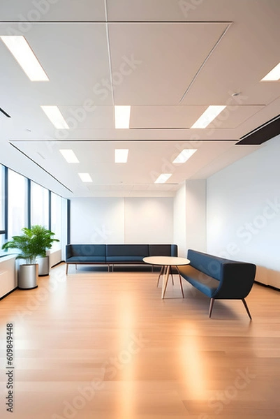 Fototapeta Aesthetic interiors and office spaces. Generative AI
