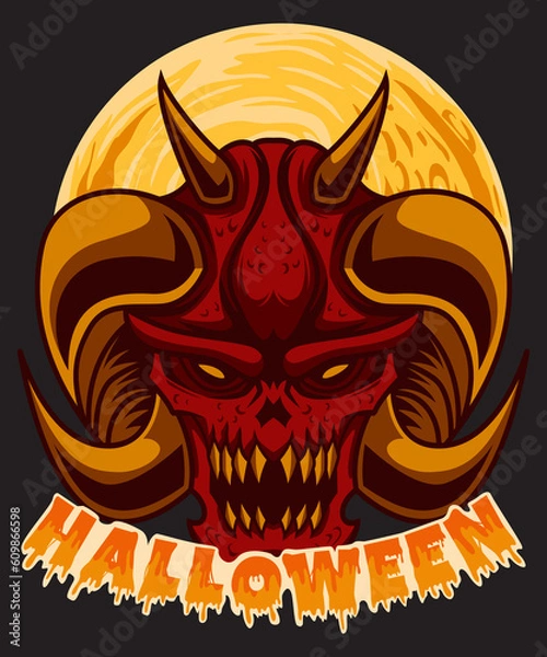 Obraz Halloween illustration design, illustration tshirt design,spooky illustration,fall illustration.