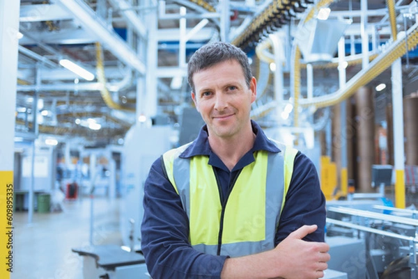 Obraz Portrait confident worker in factor