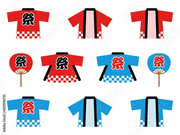 Obraz お祭りのはっぴとうちわのセット