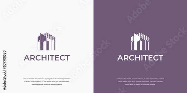 Fototapeta Building logo for architect company