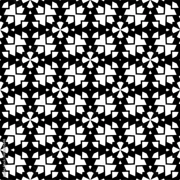 Fototapeta Vector monochrome pattern, Abstract texture for fabric print, card, table cloth, furniture, banner, cover, invitation, decoration, wrapping.seamless repeating pattern. Black  color.