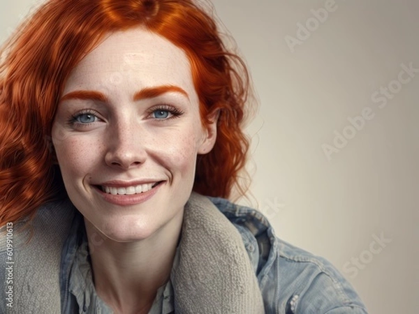 Fototapeta A picture of a modern English woman volume three created with generative ai, ki