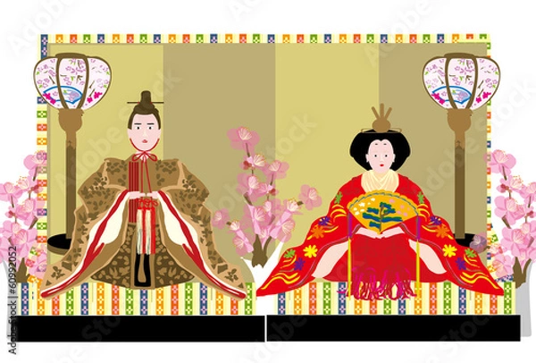 Obraz 桃の節句のおひな様とおだいり様