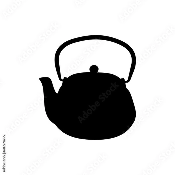 Obraz Isolated retro teapot. Hand drawn vector illustration pottery or vintage household utensils
