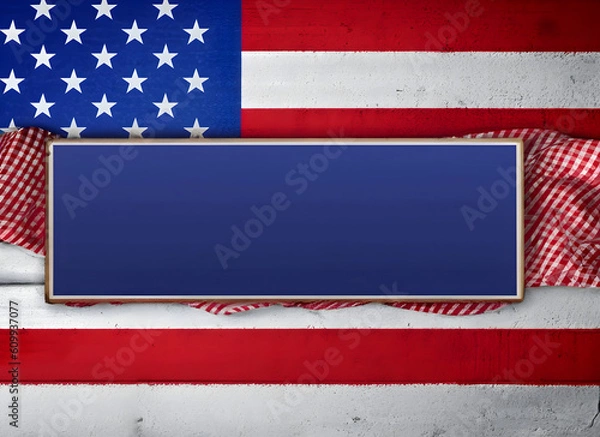 Obraz USA flag with stripes in the background, a symbol of the United States of America's independence. Generative AI