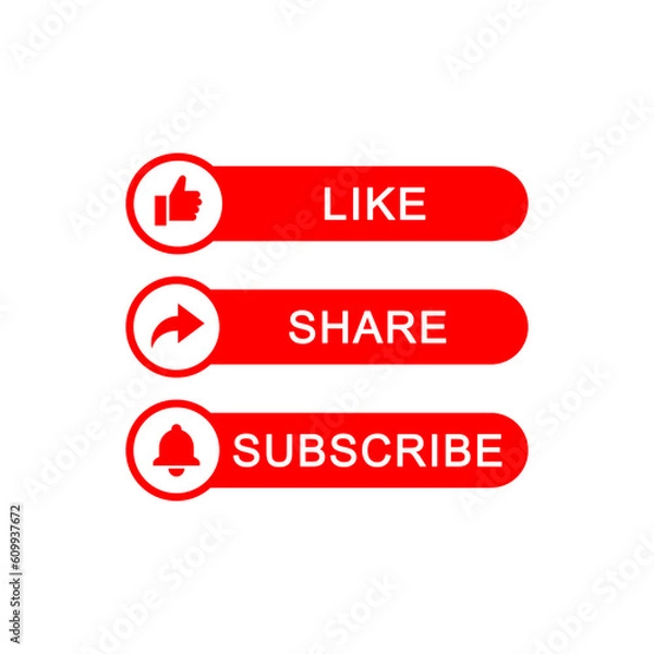 Fototapeta like share subscribe icon sign minimal design