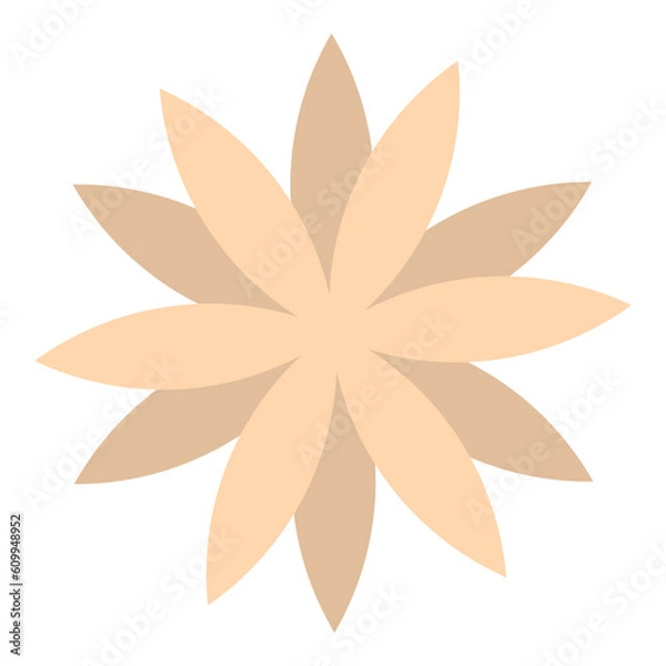 Fototapeta Retro vector illustration of geometric flowers. Abstract flowers flat simple style