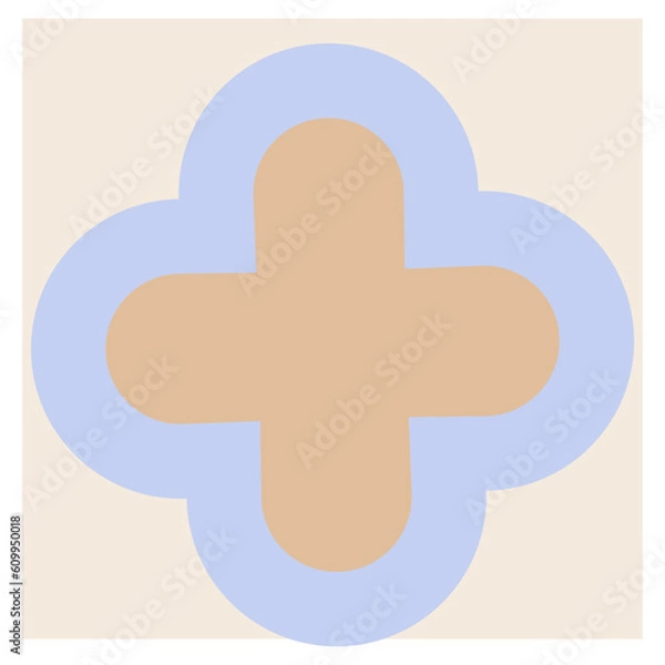Fototapeta Bauhaus geometric mosaic vector illustration. abstract background, design element. simple aesthetic retro design