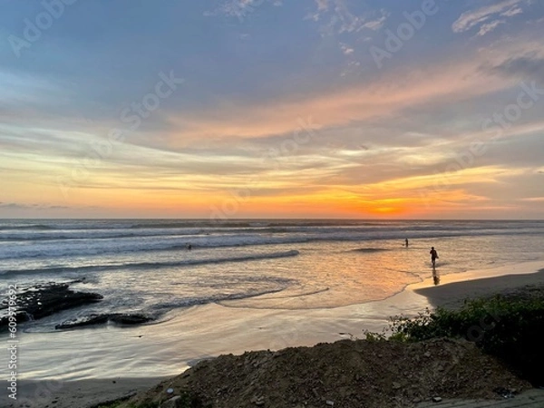 Obraz surfers at sunset