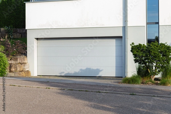 Obraz garage carport on a modern house facade