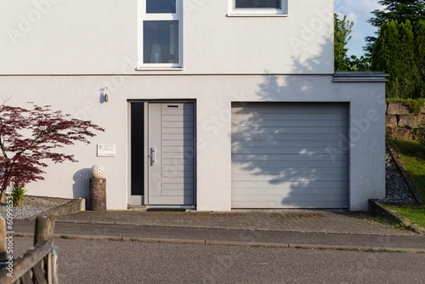 Obraz garage carport on a modern house facade