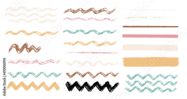 Obraz Set of hand drawn organic textured shapes