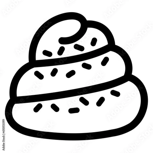 Obraz croissant line icon style