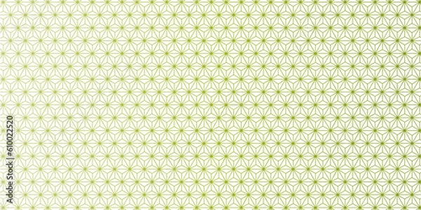 Fototapeta 麻の葉模様 グリーンの背景イラスト