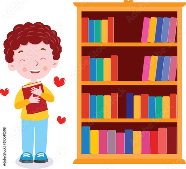 Obraz child in library