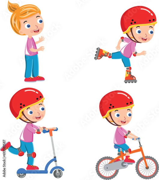 Obraz children on bicycle