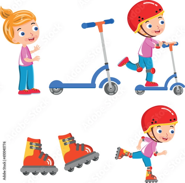 Obraz child on a scooter