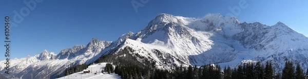 Fototapeta panoramiczny masyw Mont Blanc widziany z Col de Voze