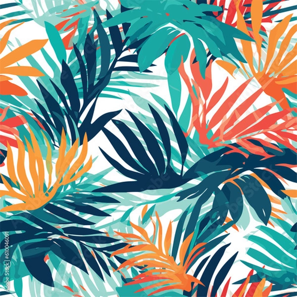 Fototapeta Seamless Colorful Tropical Leaves Pattern.

Seamless pattern of Tropical Leaves in colorful style. Add color to your digital project with our pattern!

