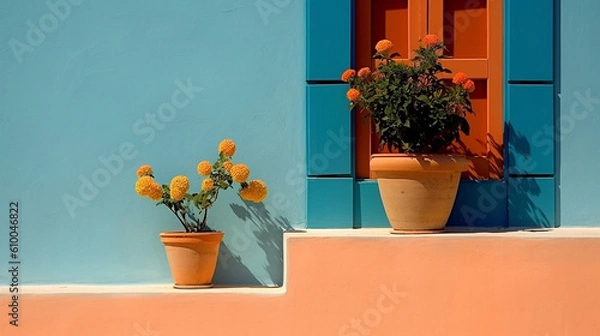 Fototapeta flowers in a window