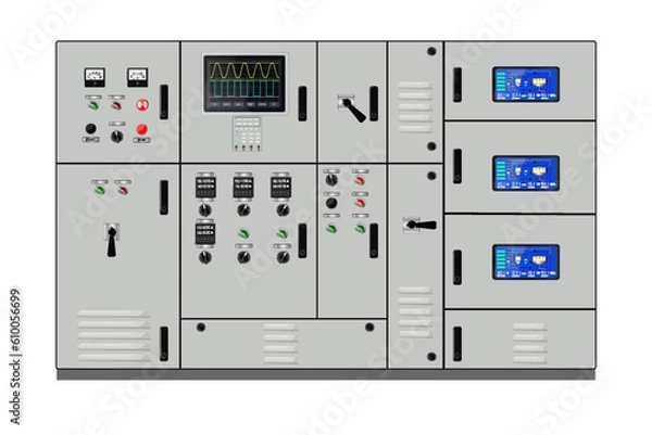Fototapeta Control Panel. Production control panel and control of computer devices. Touchpad. 