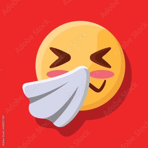 Obraz Sneezing face emoji