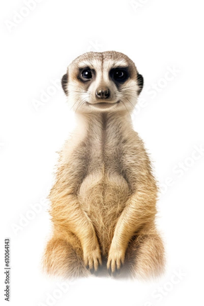 Fototapeta close up of a meerkat isolated on a transparent background