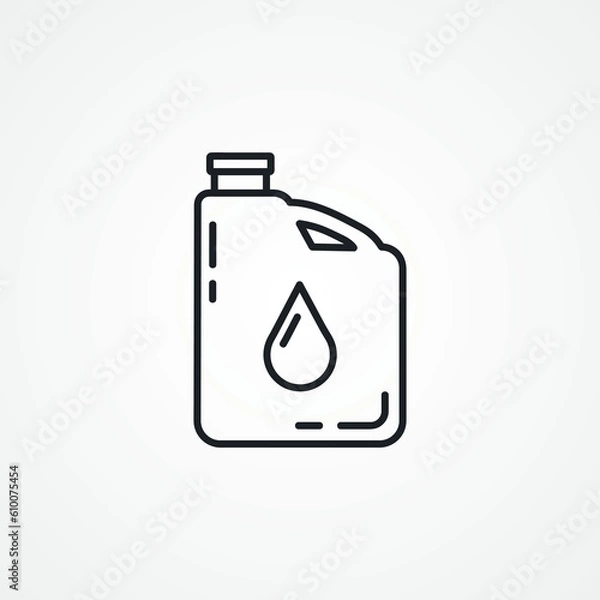 Obraz petrol canister line icon, jerrycan line icon.