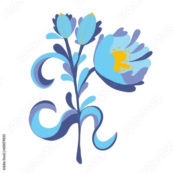 Obraz blue bird with flower