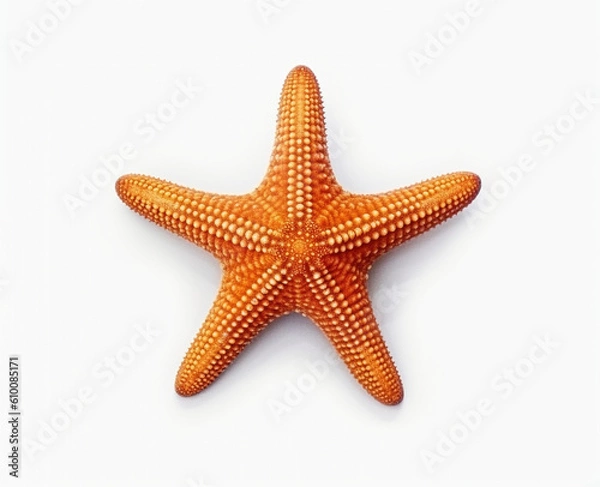 Fototapeta Orange starfish, isolated on white background