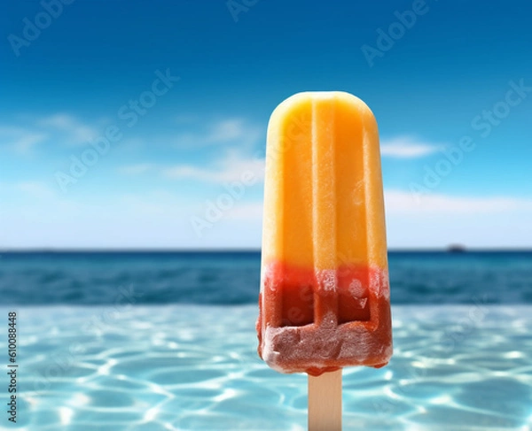 Fototapeta Popsicle with sea in the background